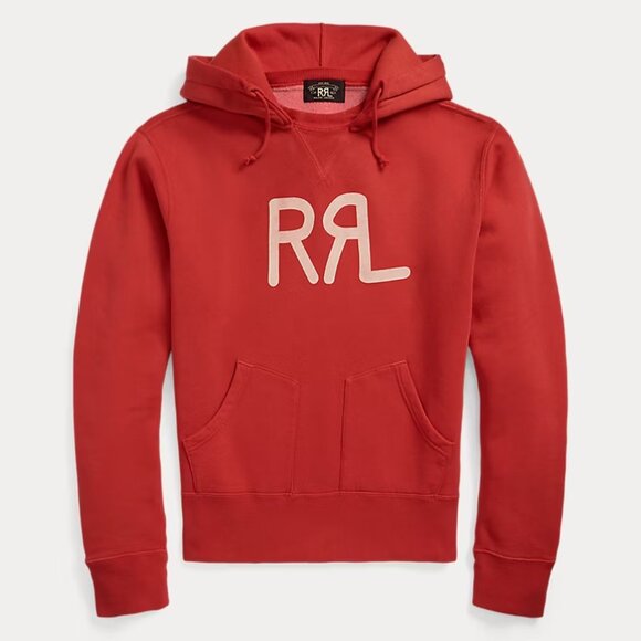 SOLD RRL Ralph Lauren POLO Ranch logo red HOODIE sweatshirt sweater fleece - Picture 1 of 10